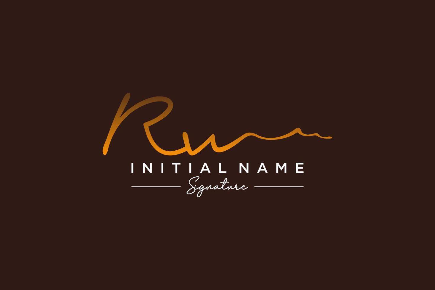 Initial RW signature logo template vector. Hand drawn Calligraphy lettering Vector illustration.