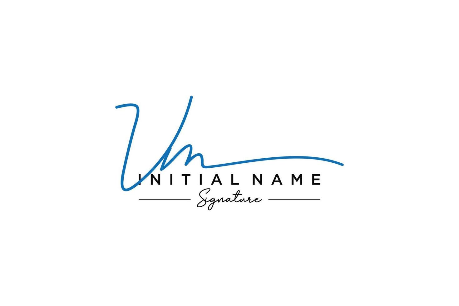 Initial VM signature logo template vector. Hand drawn Calligraphy lettering Vector illustration.