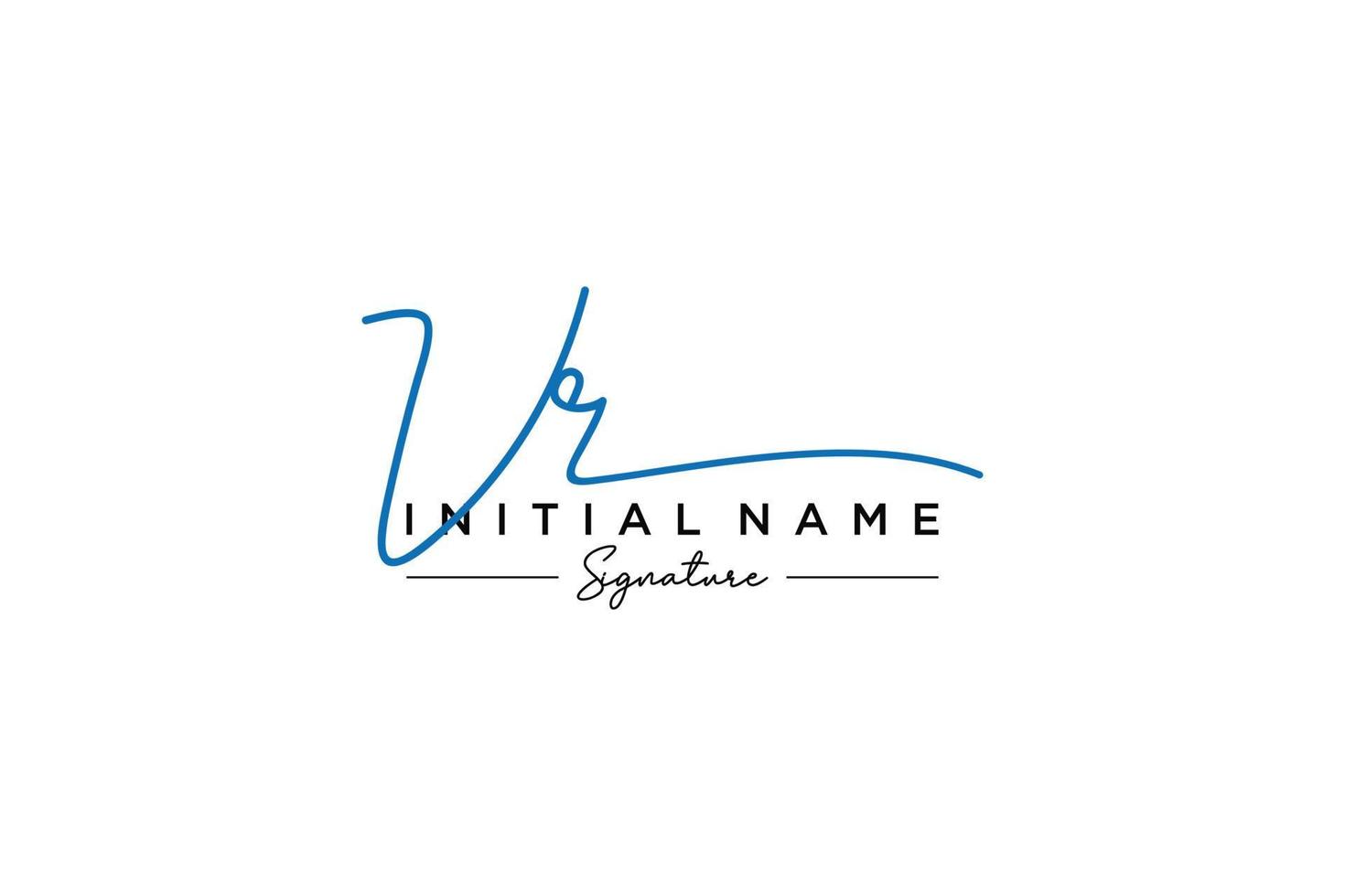 Initial VR signature logo template vector. Hand drawn Calligraphy lettering Vector illustration.