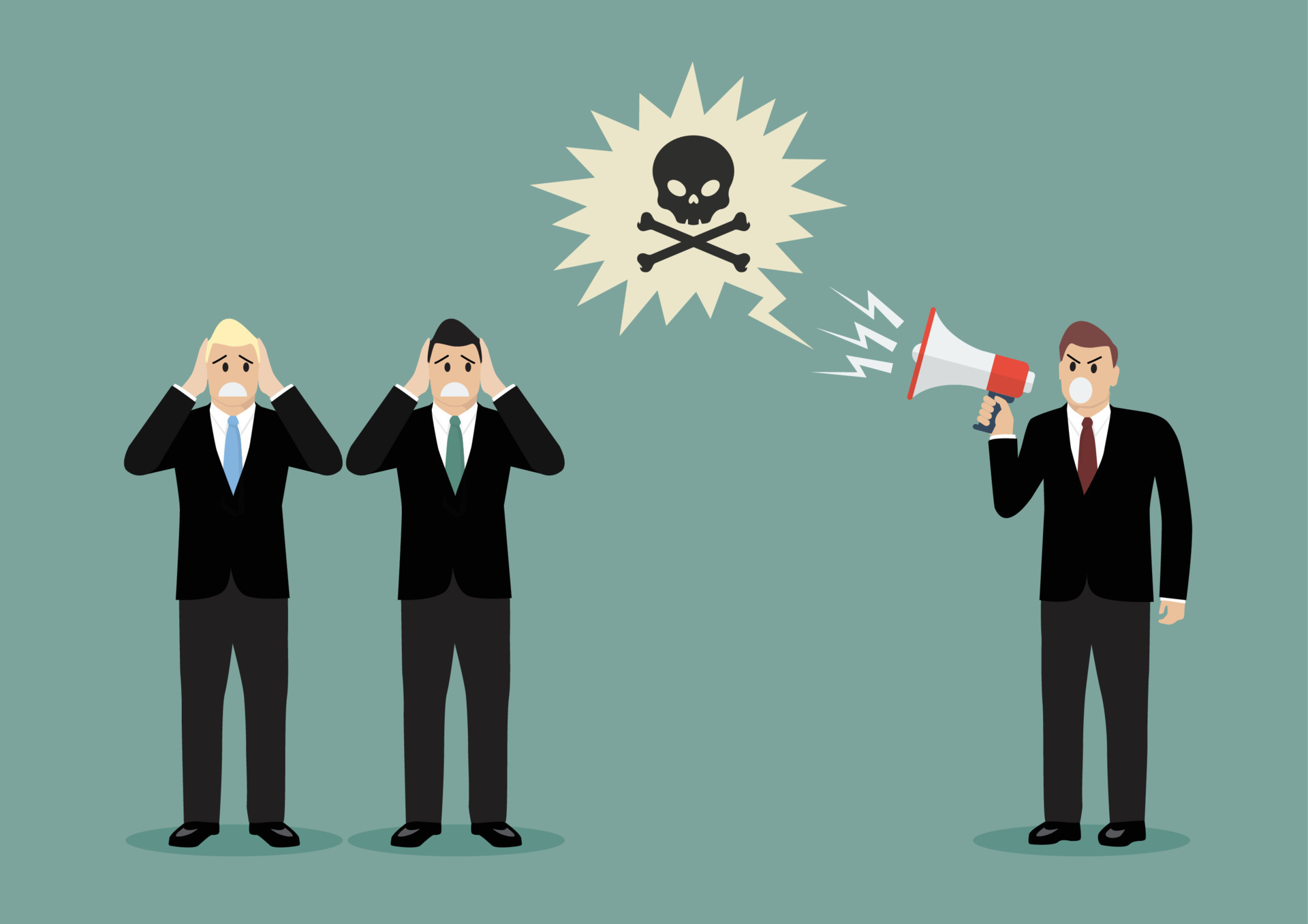 Angry boss shouting toxic word to businessmen 19481977 Vector Art at