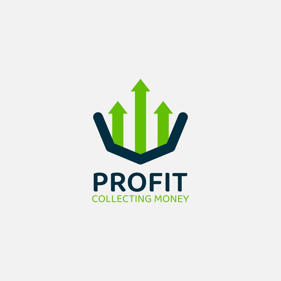 A chart logo with an upward direction that means increasing profits. vector