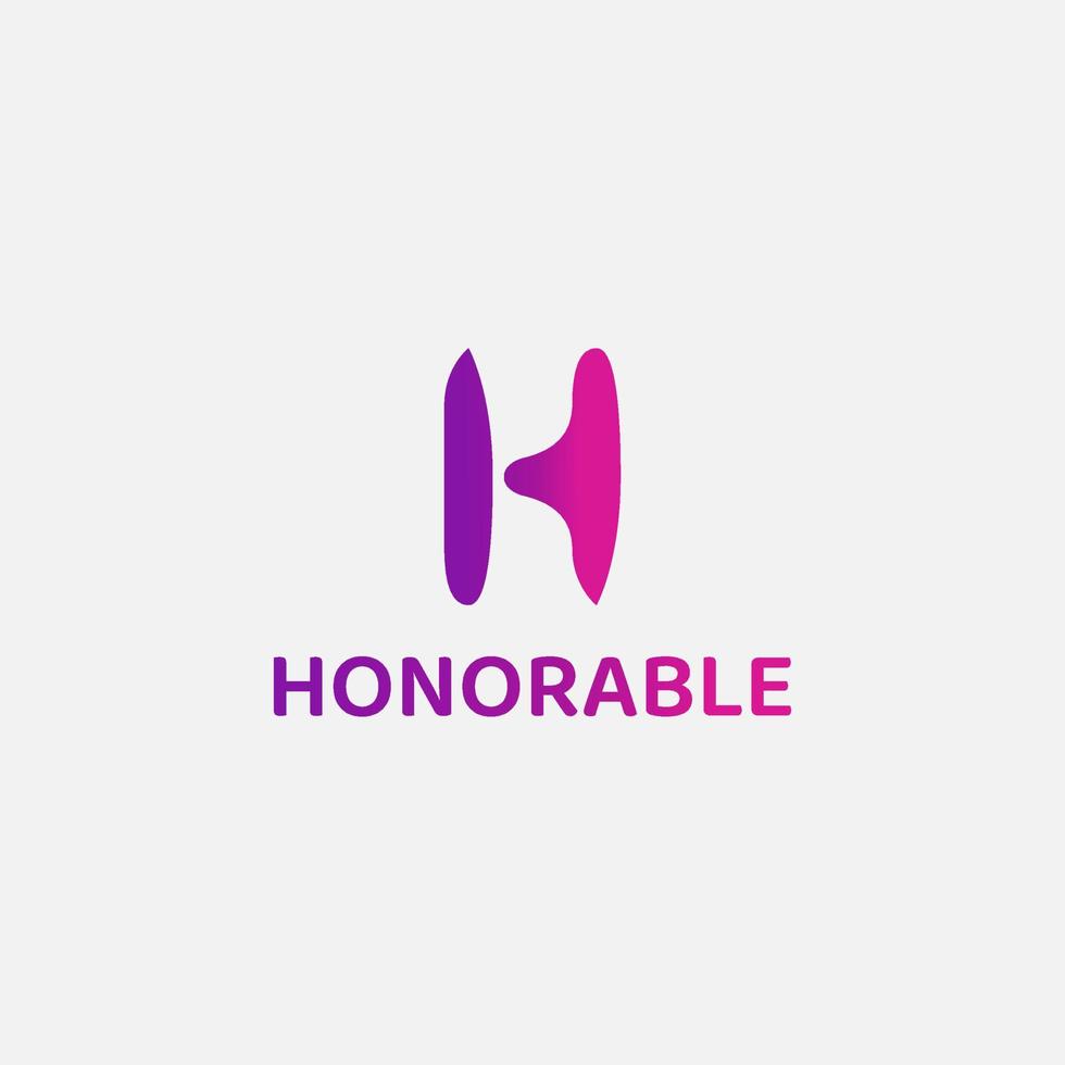 Unique letter H logo with purple gradient color. vector