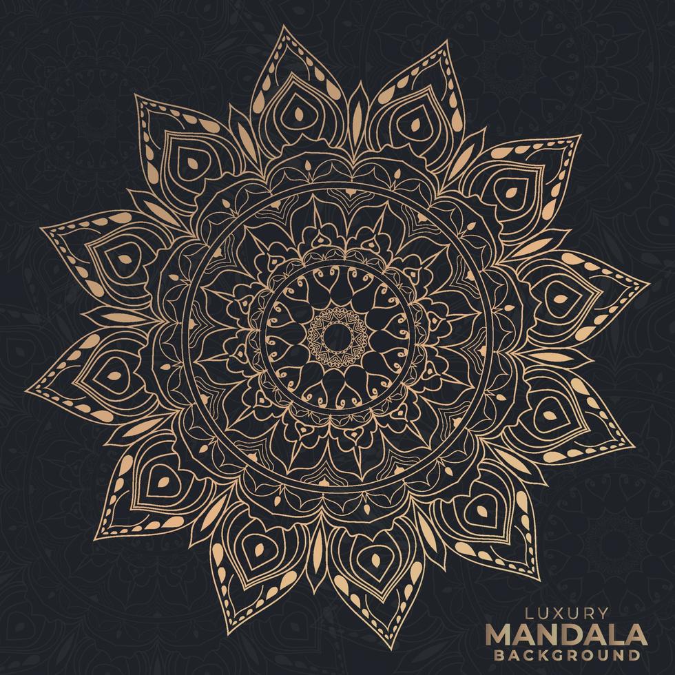 fondo de diseño de mandala ornamental dorado de lujo vector