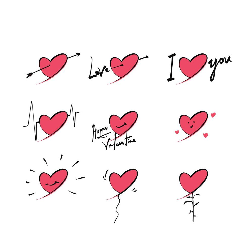 heart hand drawn icon element for valention decoration vector illustration on white