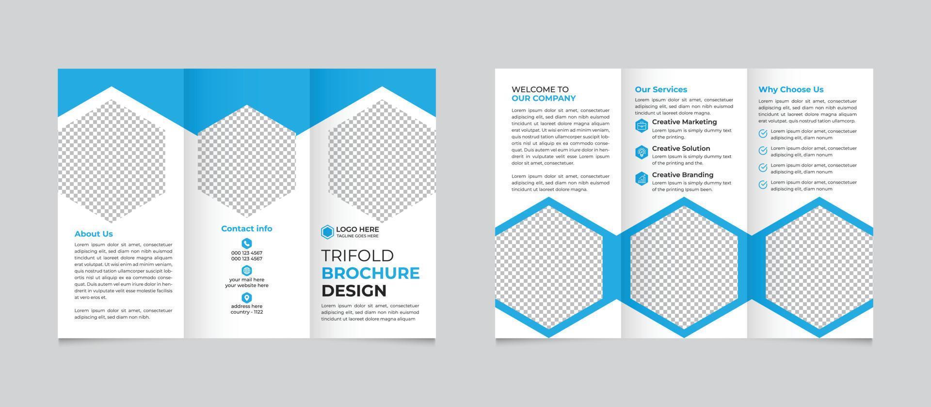 diseño de plantilla de folleto tríptico de marketing empresarial corporativo profesional vector gratis