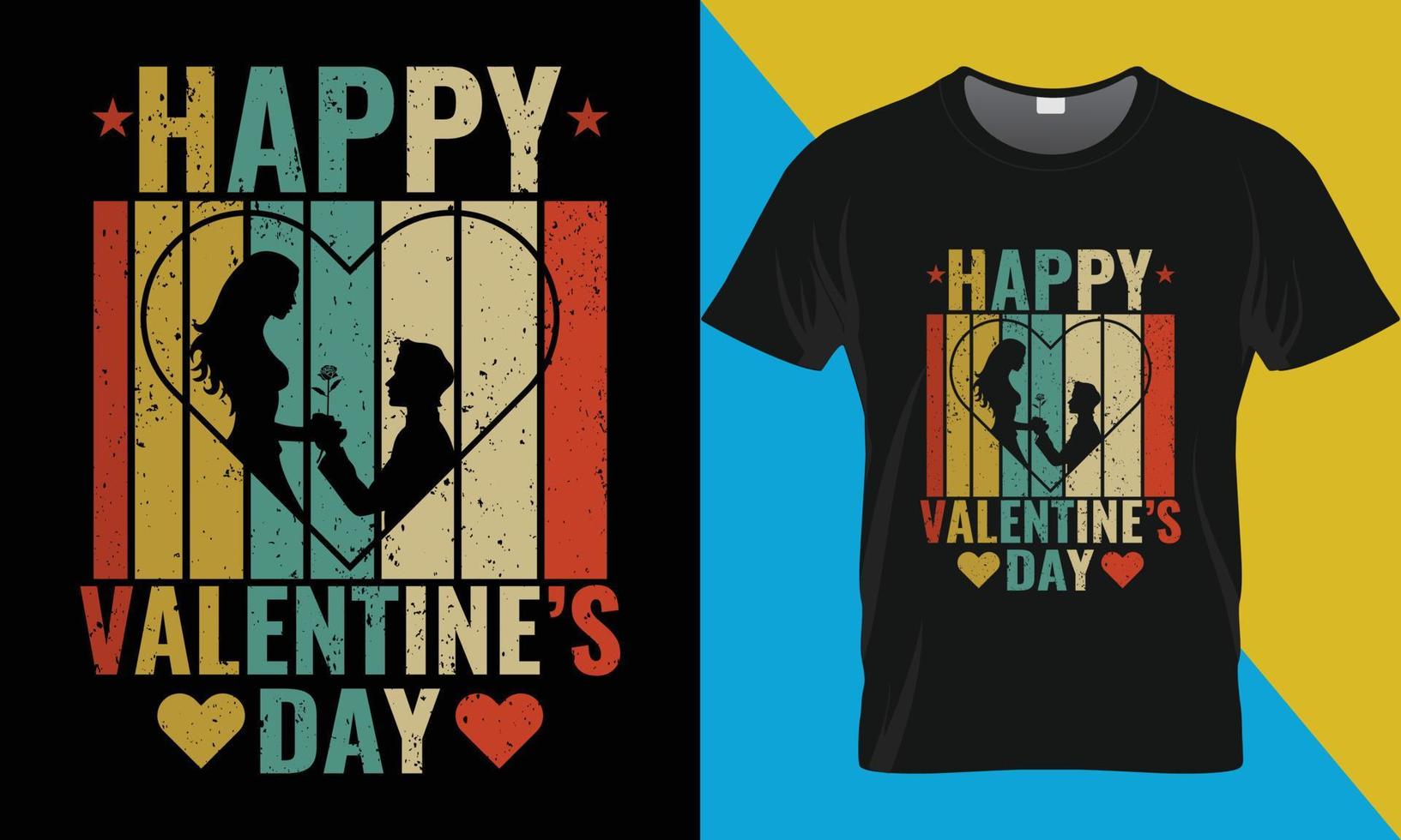 diseño de camiseta vintage retro feliz día de san valentín vector