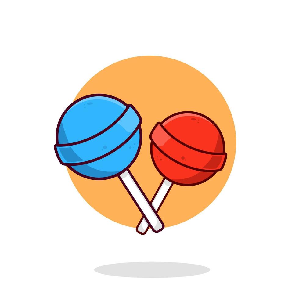 Vector colorful lollipop candies with sticks vector illustration
