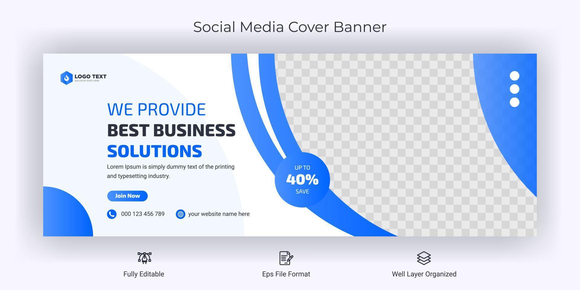 Creative corporate business marketing social media cover banner post template vector