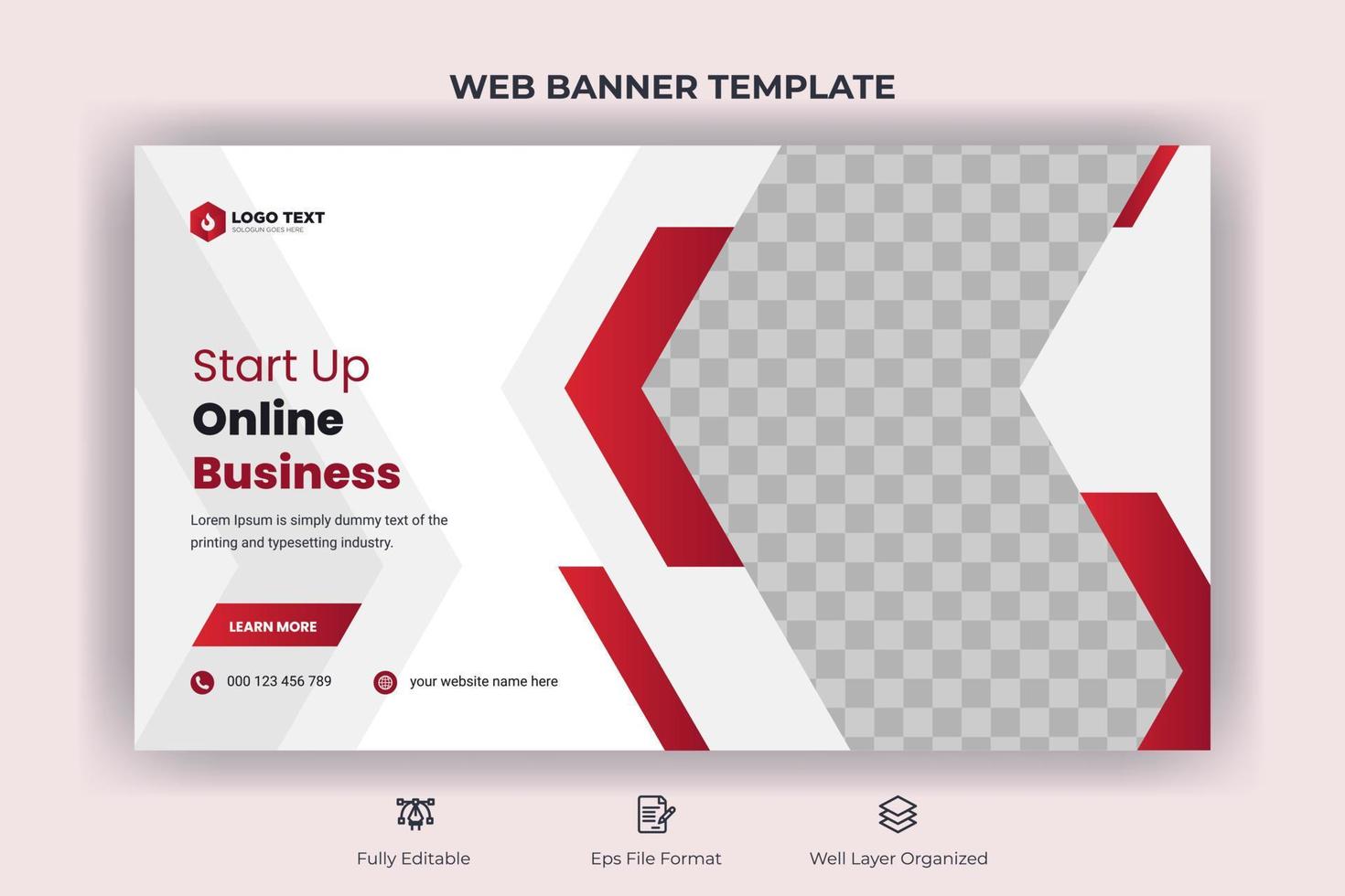 Creative corporate social media cover, web banner, and video thumbnail template vector