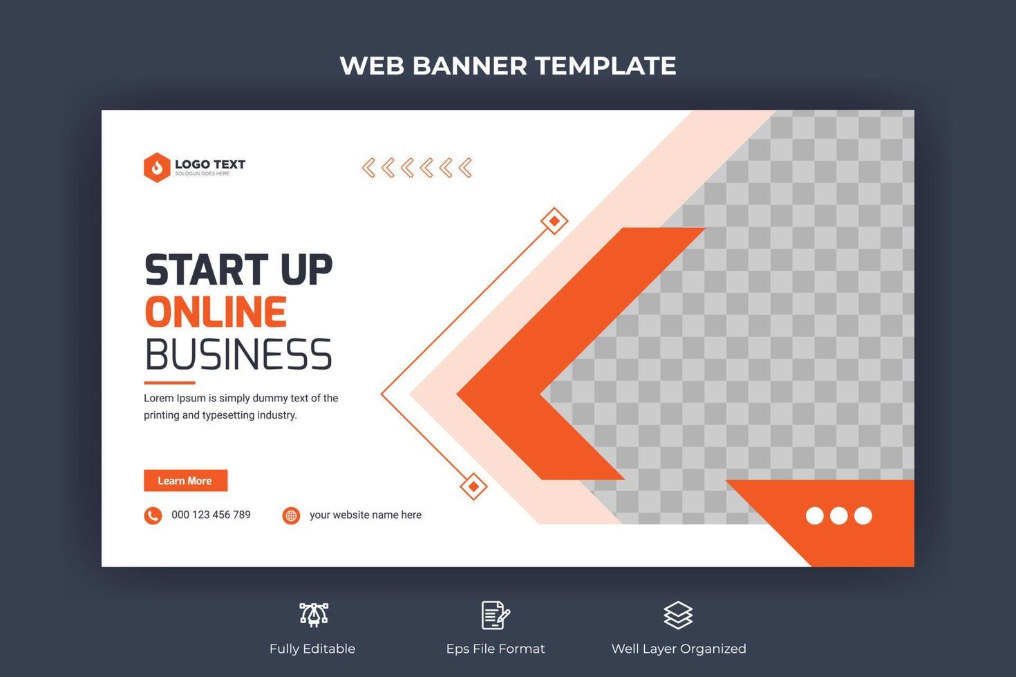 Creative corporate social media cover, web banner, and video thumbnail template vector