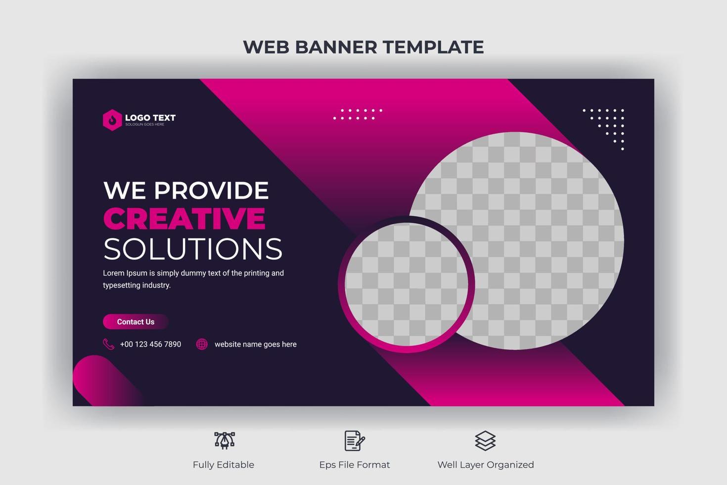 Creative corporate social media cover, web banner, and video thumbnail template vector