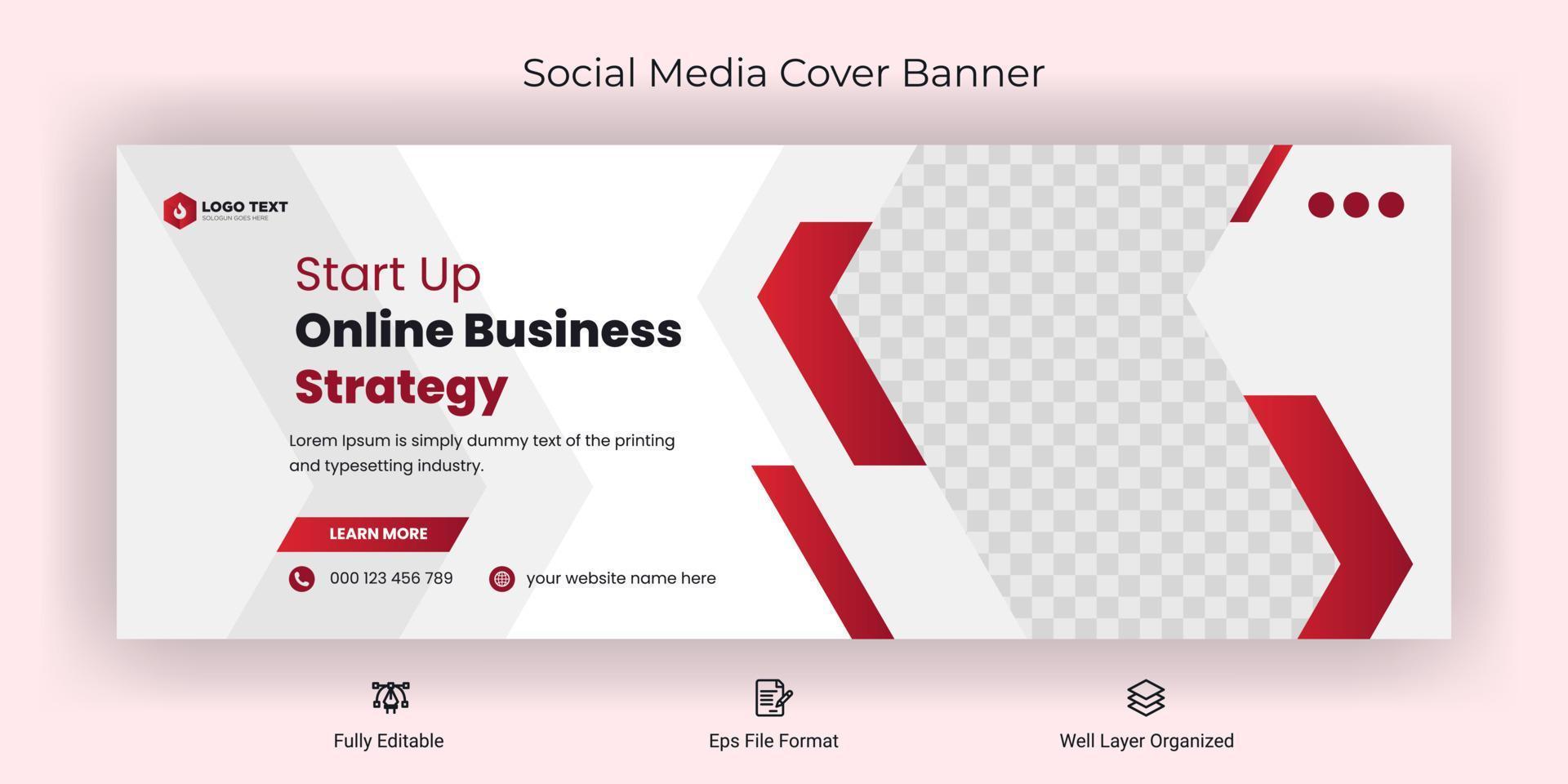 Creative corporate business marketing social media cover banner post template vector