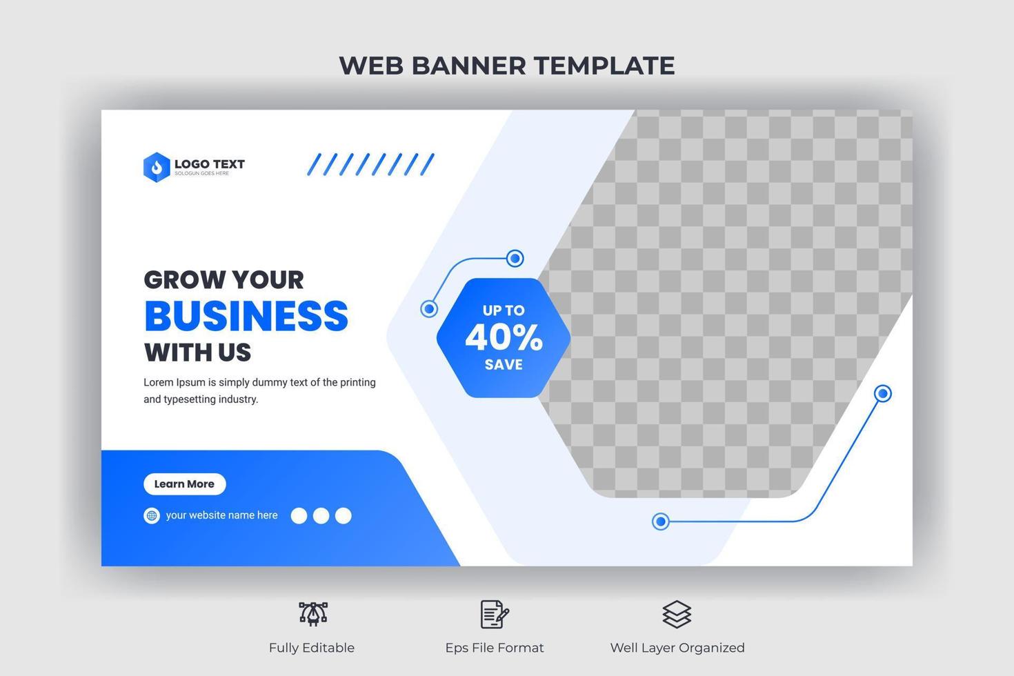 Creative corporate social media cover, web banner, and video thumbnail template vector