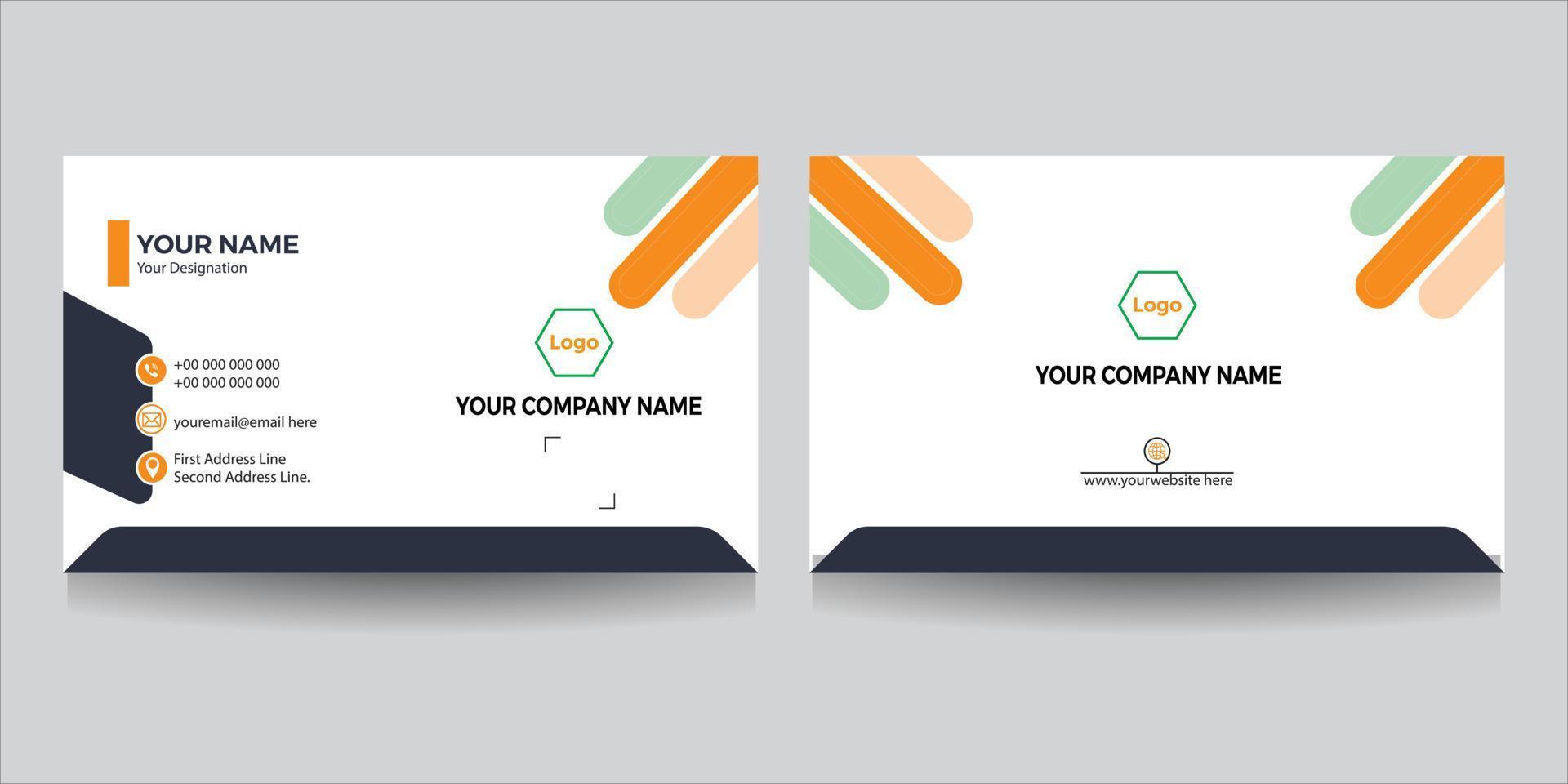 Corporate Business Card Design Template - Vector