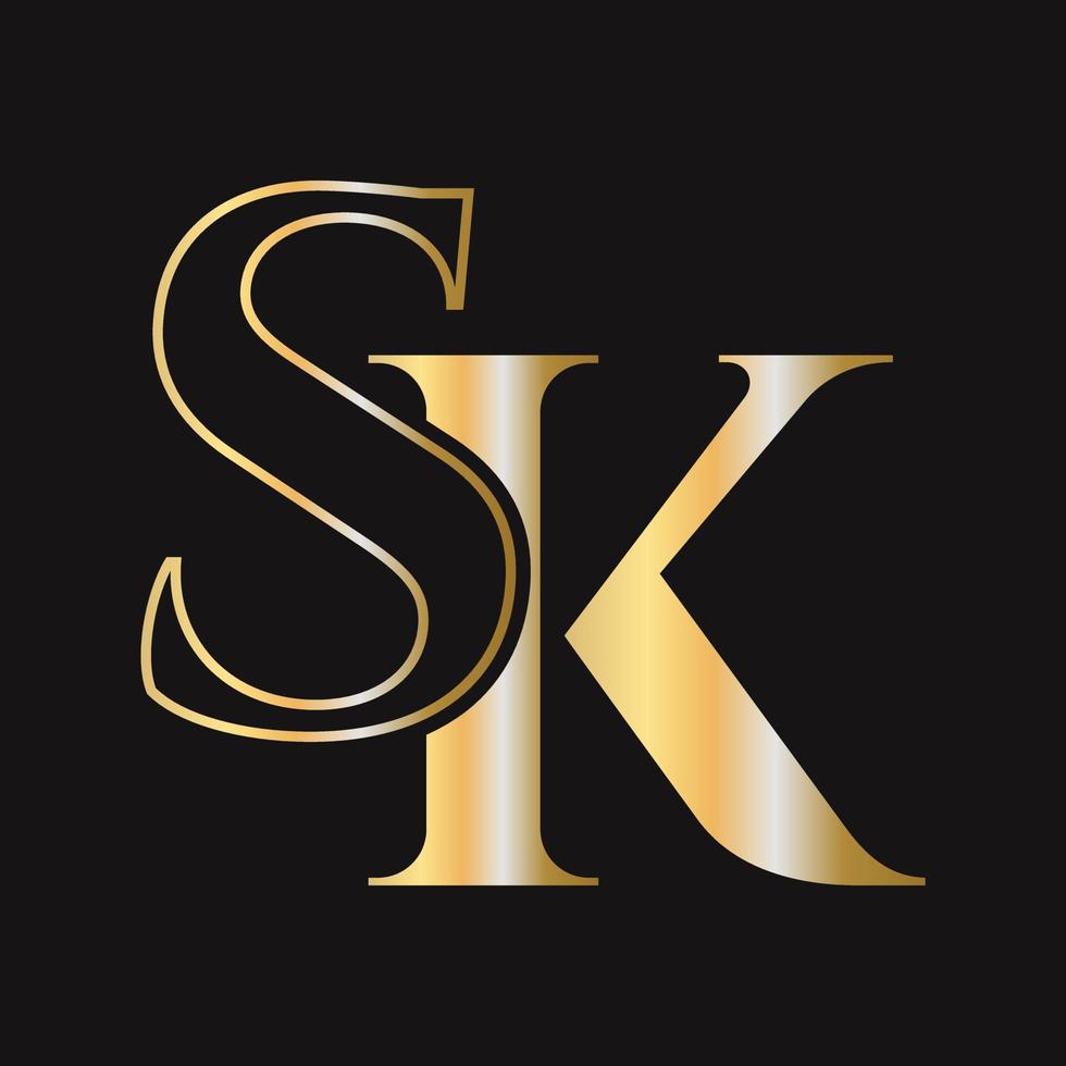 Monogram SK Logo Design. KS Logotype vector