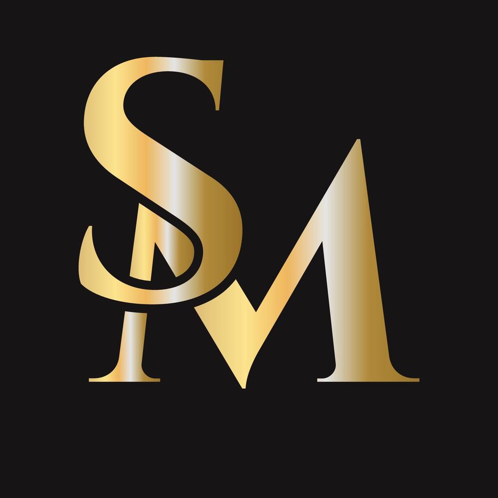 Monogram SM Logo Design. MS Logotype vector