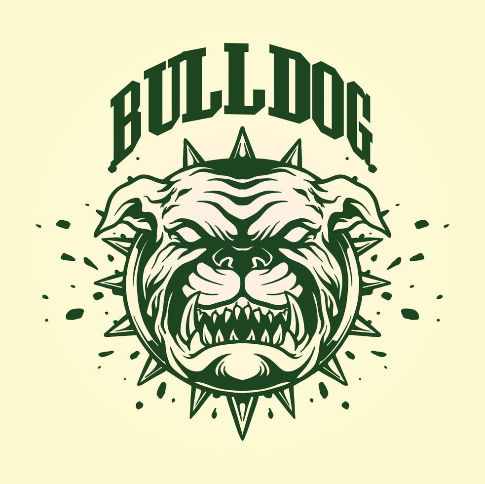 Angry bulldog wild animal head logo illustration vector