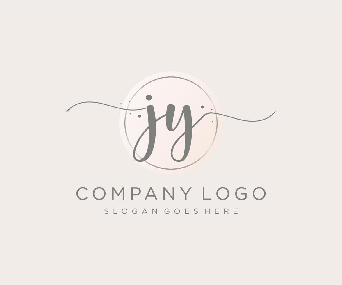 Initial JY feminine logo. Usable for Nature, Salon, Spa, Cosmetic and Beauty Logos. Flat Vector Logo Design Template Element.
