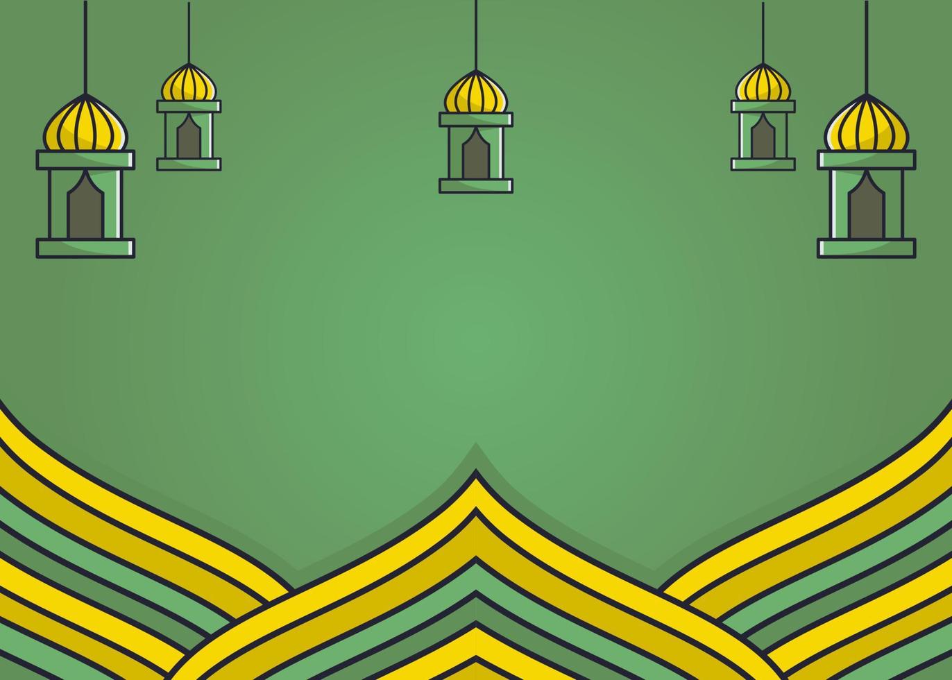 vector islamic background, with illustration of lantern and decorative frame. for banners, posters, with Islamic themes