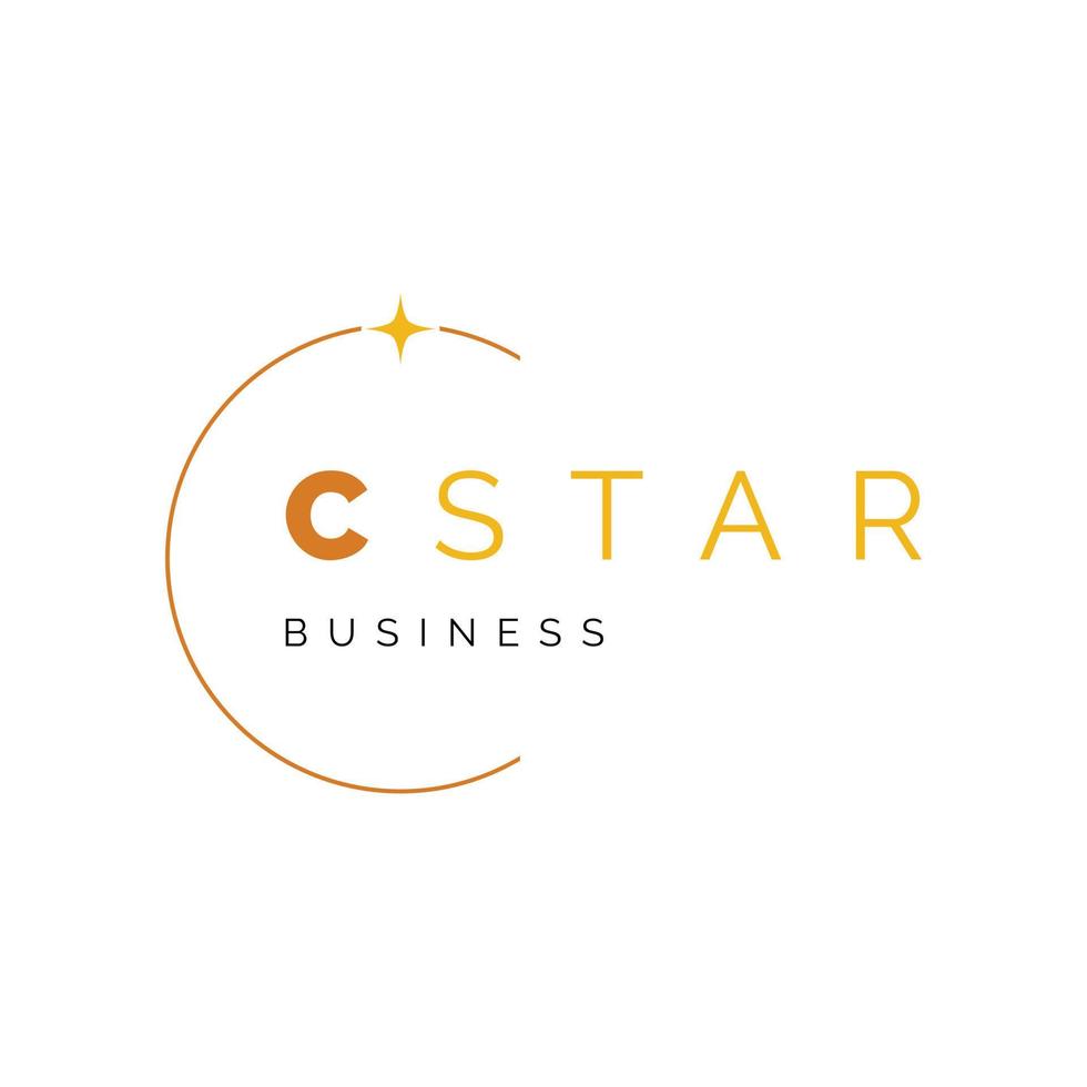 Initial Letter C Star Icon Logo Design Template vector