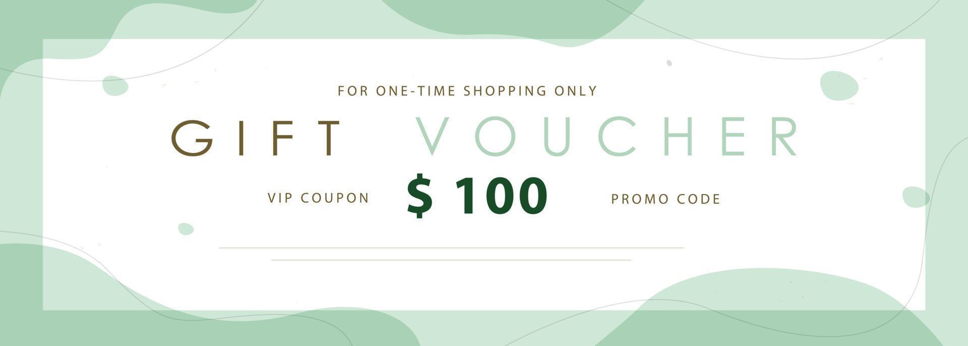 Voucher gift design for coupon template or invitation. background vector illustration