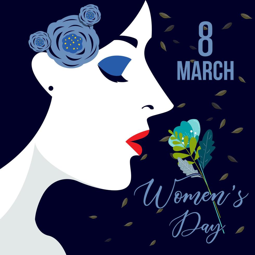 beautiful silhouette of a women. how precious she is. happy women's day. 8 march. vector illustration