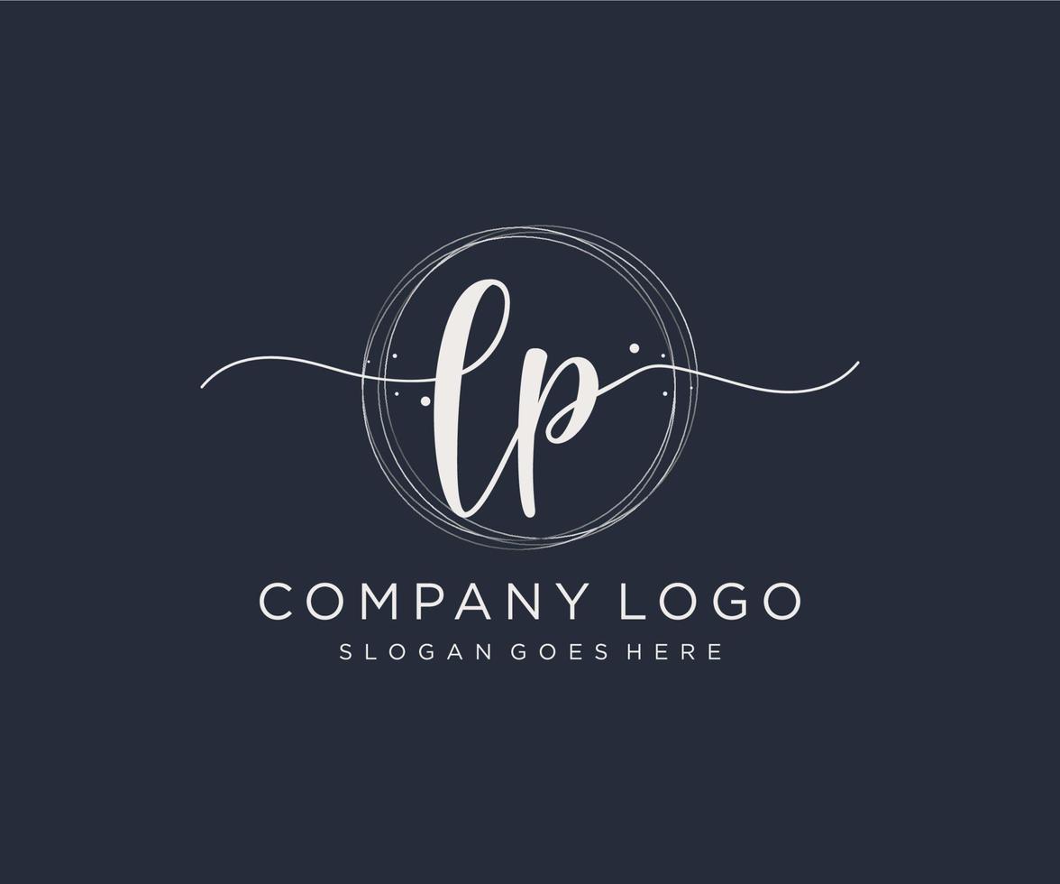 Initial LP feminine logo. Usable for Nature, Salon, Spa, Cosmetic and Beauty Logos. Flat Vector Logo Design Template Element.