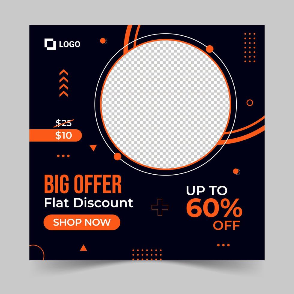 Modern fashion promotional web banner design with discount offers. Exclusive fashion item sale social media post vector. vector