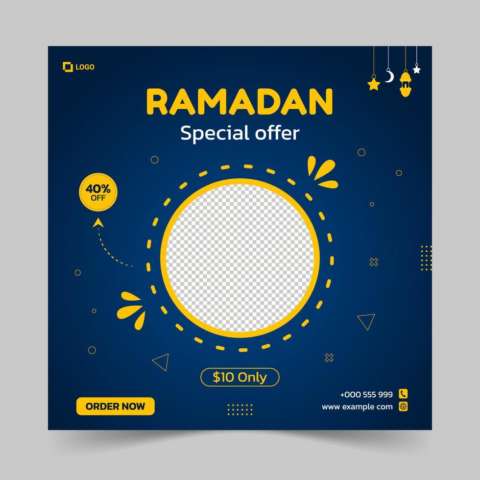Ramadan special offer social media post template vector