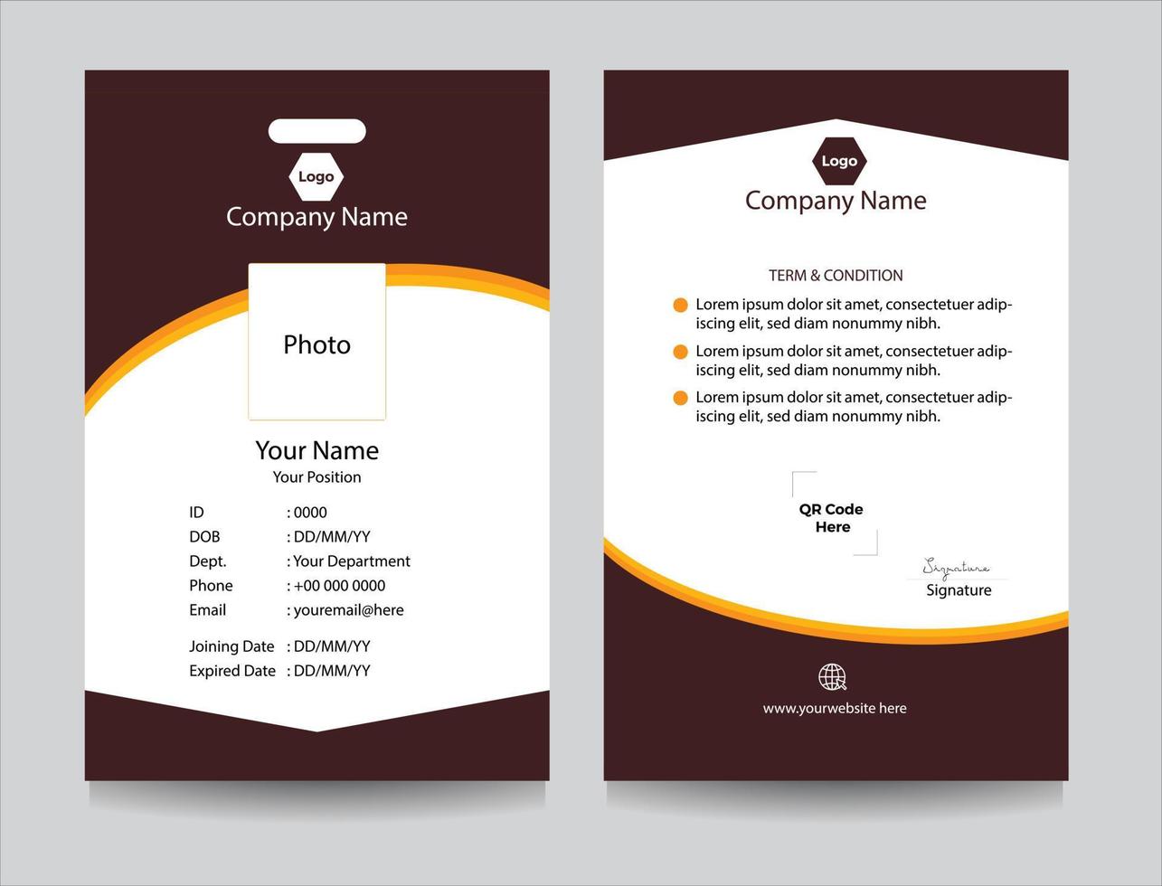 Simple Business and Office Id card design template vector