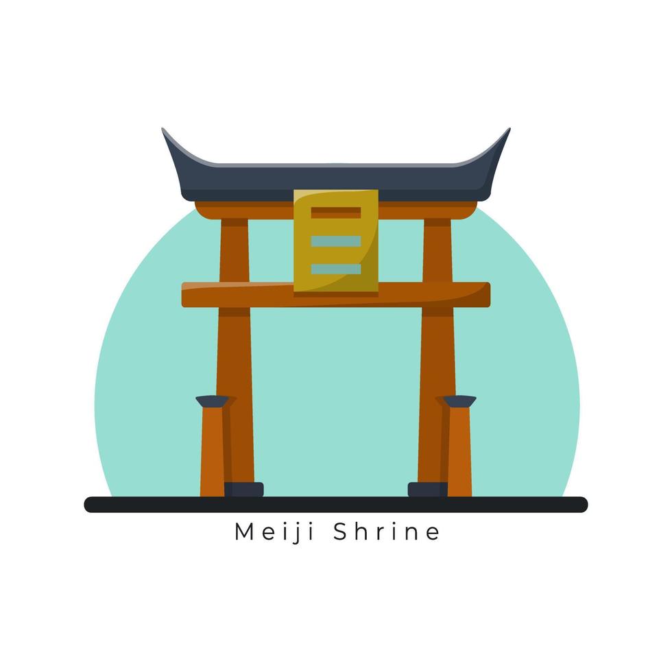 Meiji Shrine is Tourism Place in Japan Asia Vector Illustration Conceptual