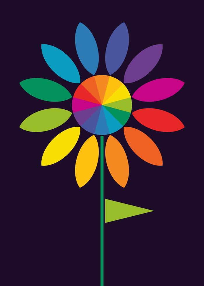 rueda de colores de flores. vector