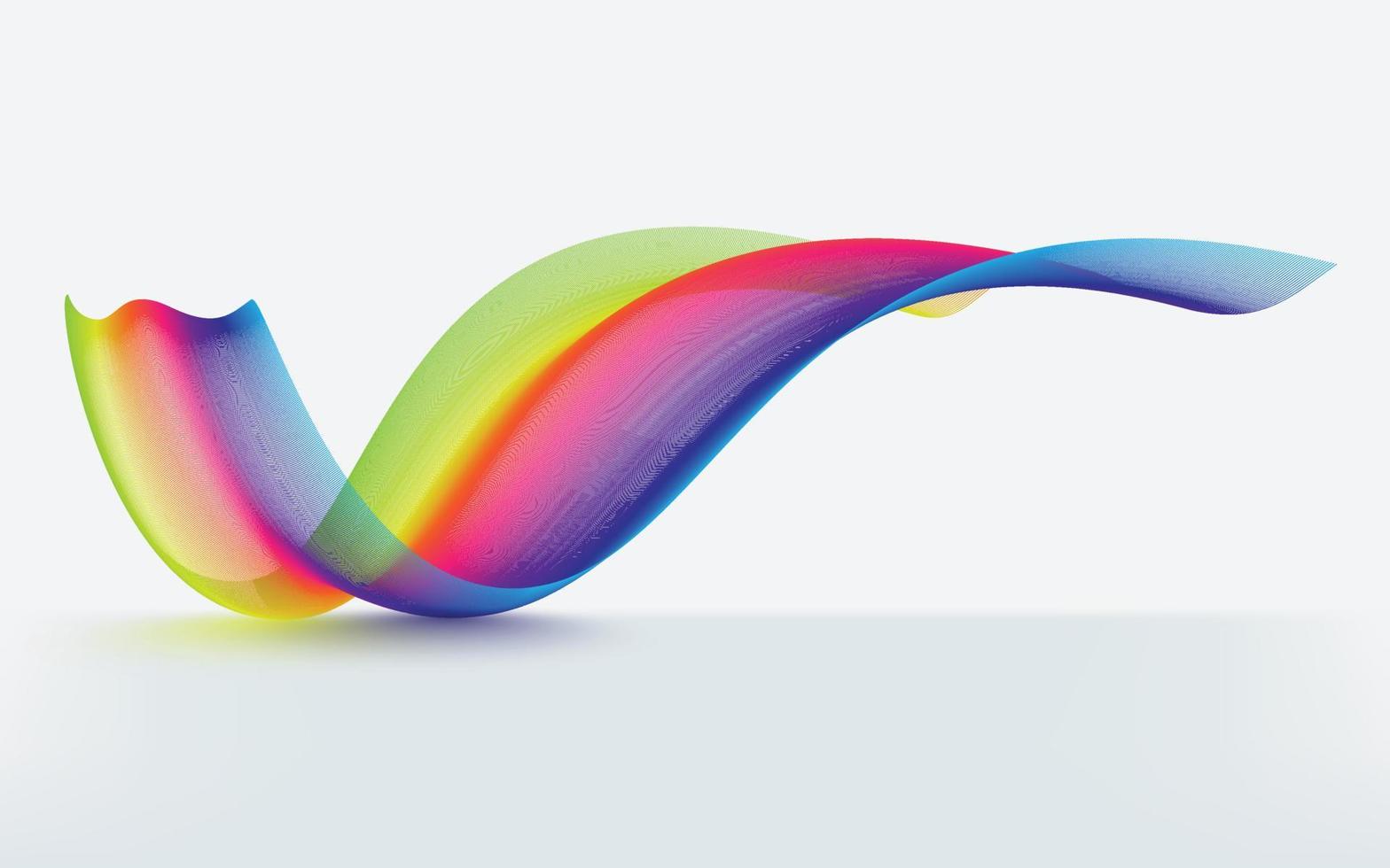 Colorful abstract wave line art design on white background. Rainbow wave line vector design