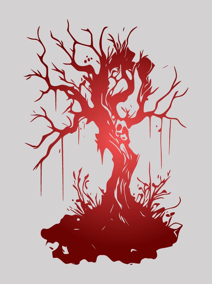 Silhouettes of trees collection Halloween concept. vector