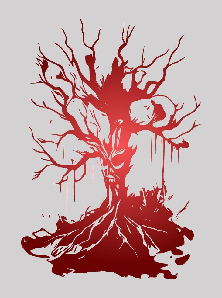 Silhouettes of trees collection Halloween concept. vector