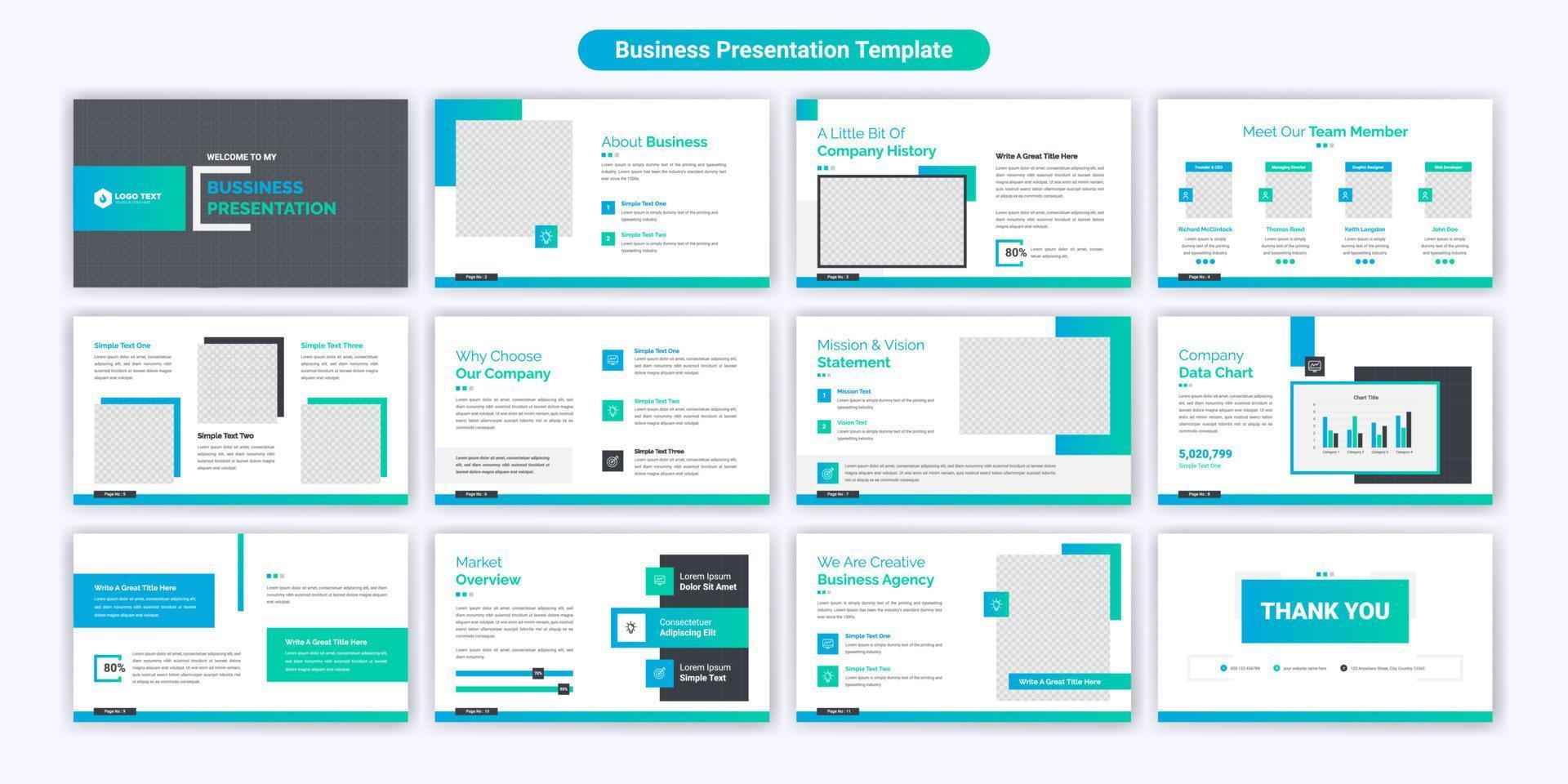 Creative business PowerPoint presentation slides template design. Use for modern keynote presentation background, brochure design, website slider, landing page, annual report, company profile vector