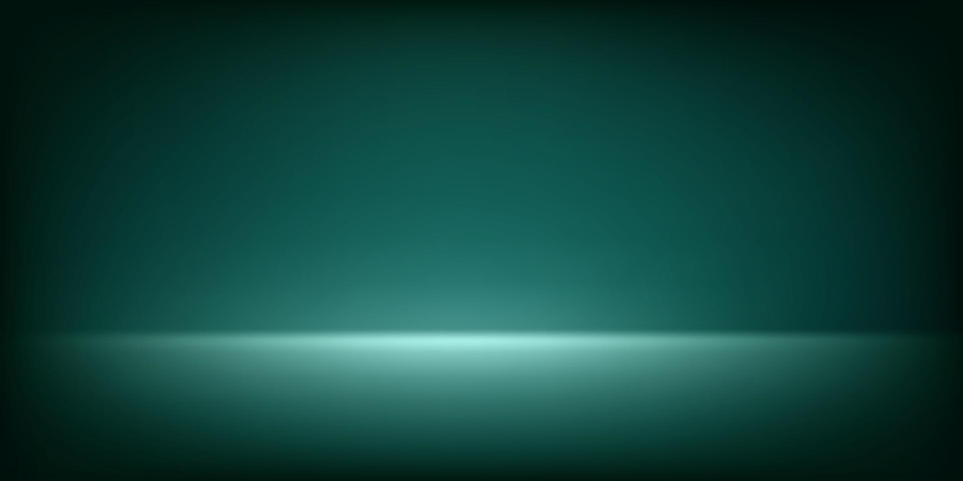 Abstract illuminated empty dark green room. Design template. 3d vector background