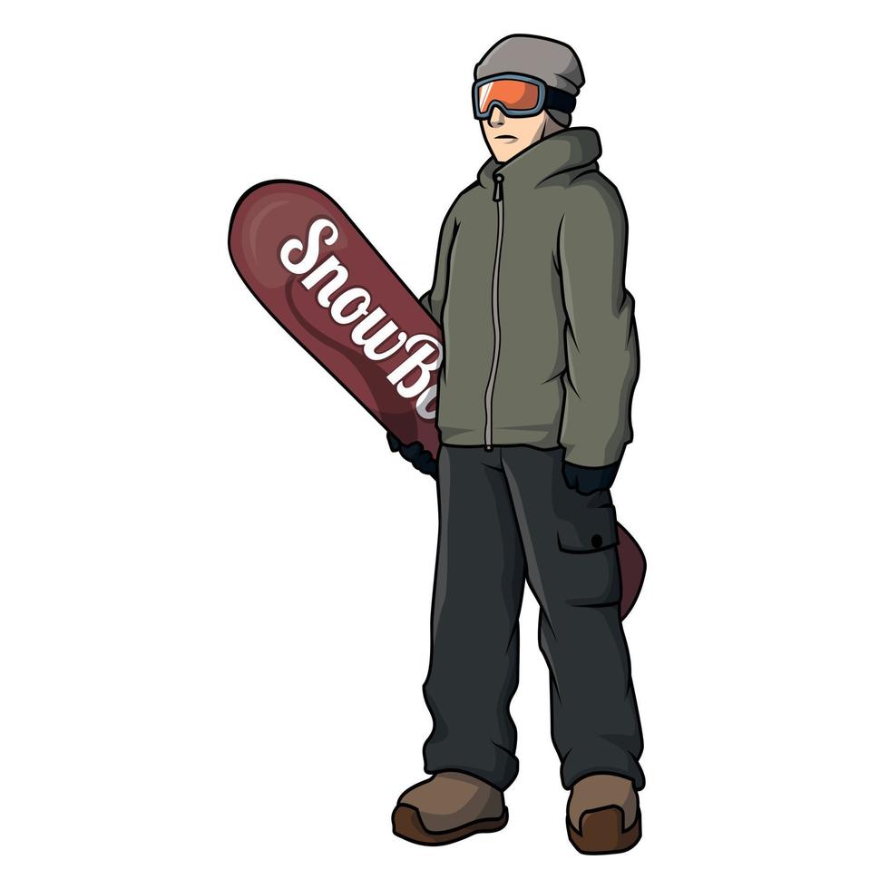 Man Snowboarder Illustration Design vector