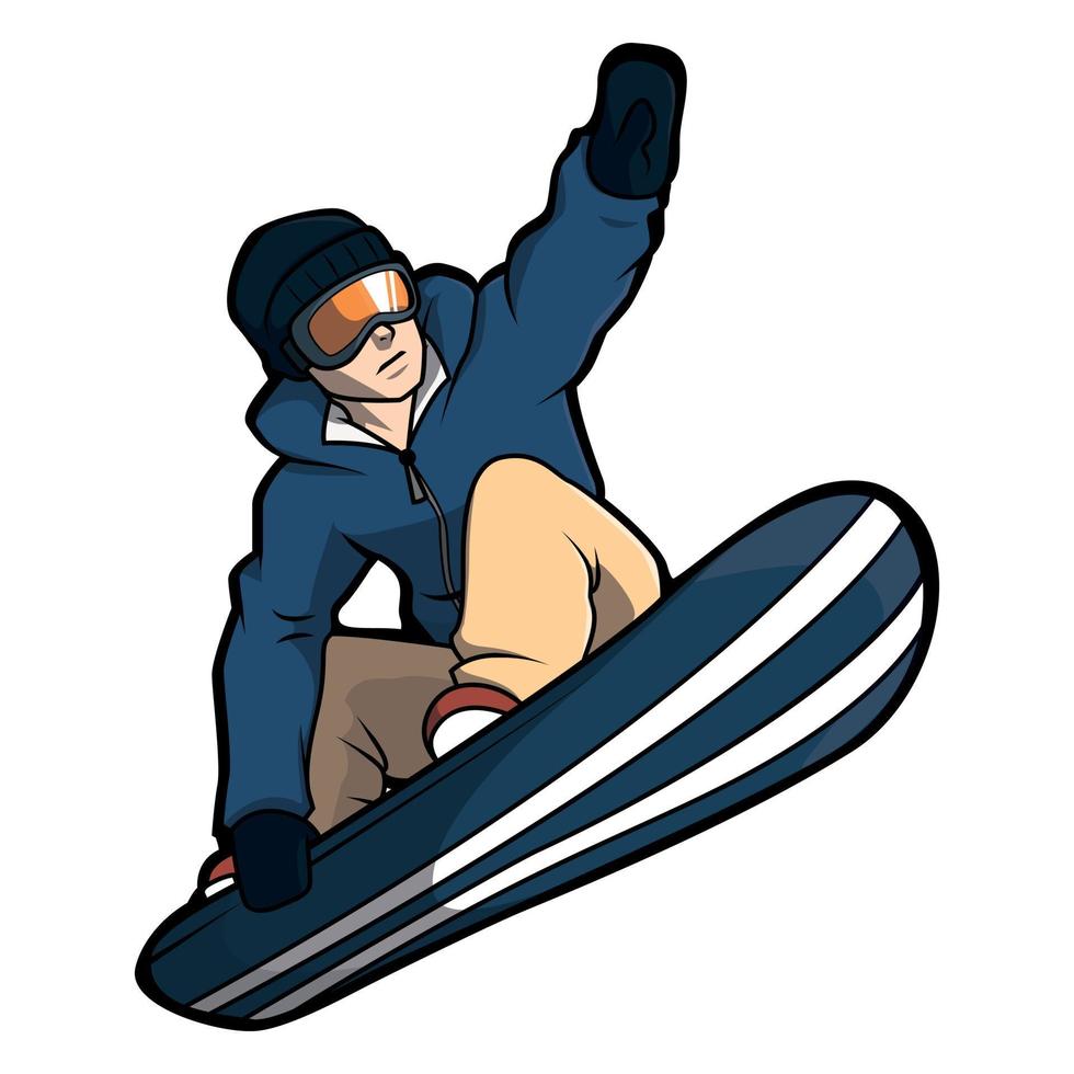 ilustración de vector de snowboarder masculino