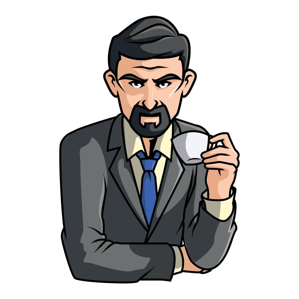 hombre con ilustración de café vector