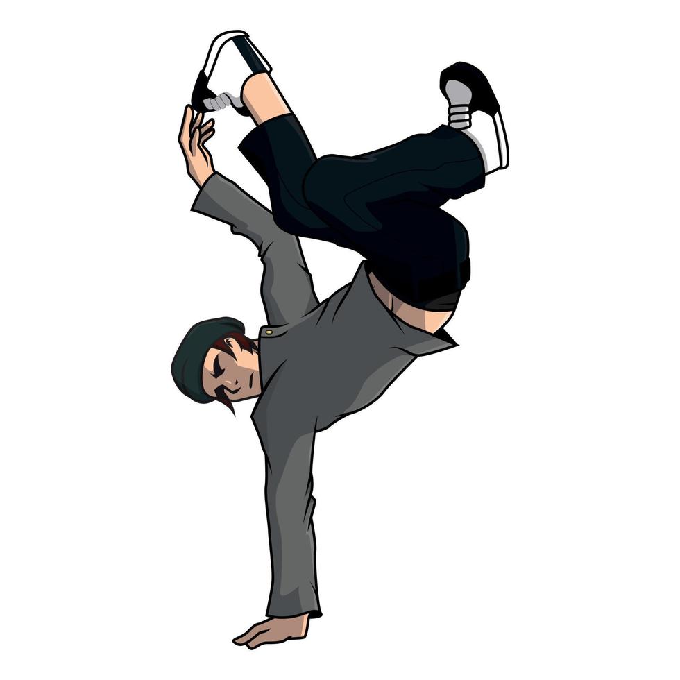 diseño de ilustración de breakdance chico vector