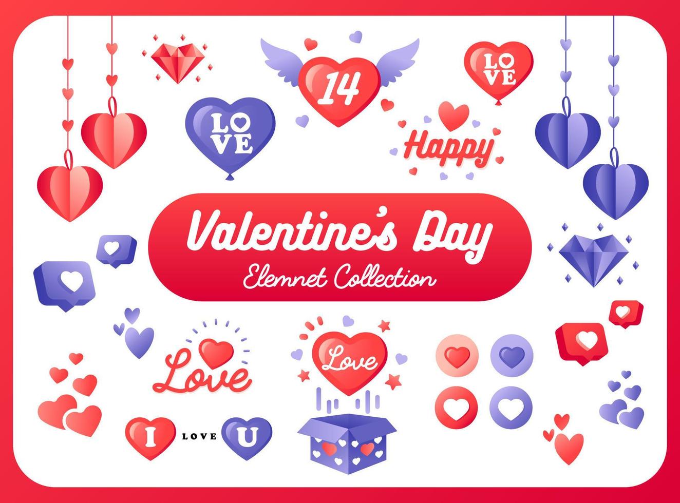 Valentine's Day Element Collection Vol1 vector