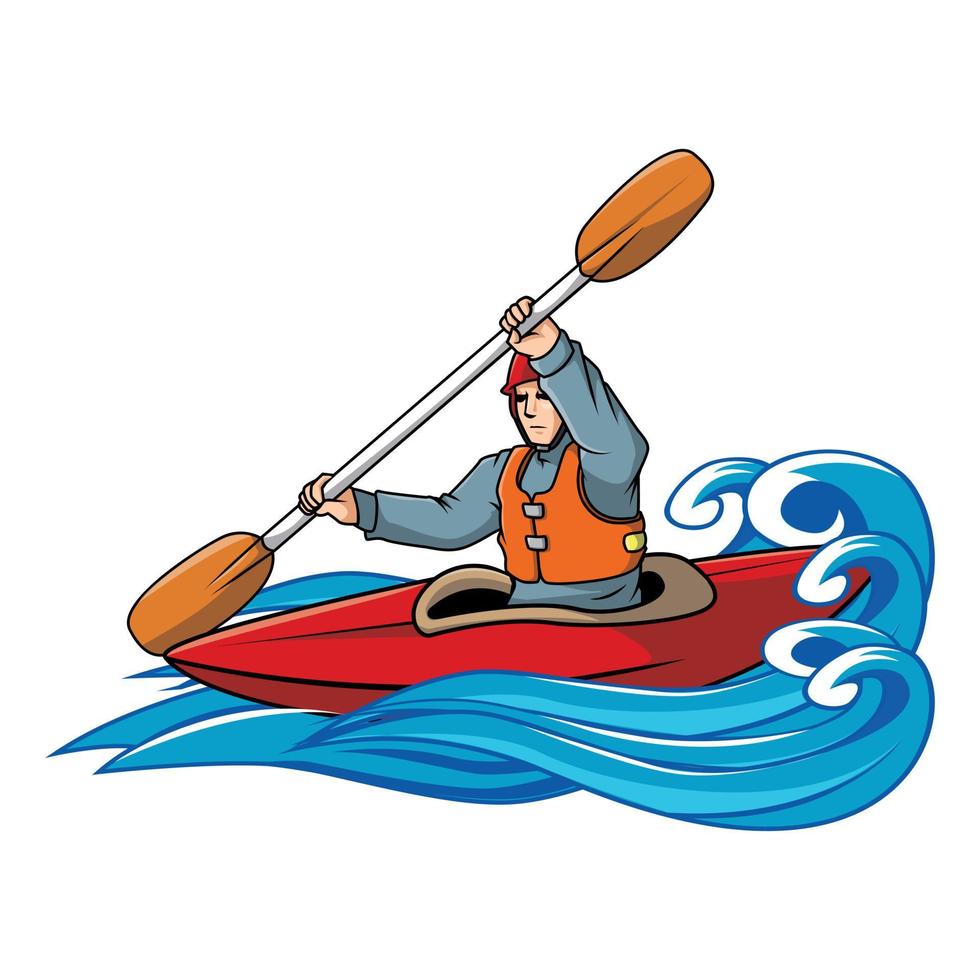 diseño de ilustración de vector de kayak