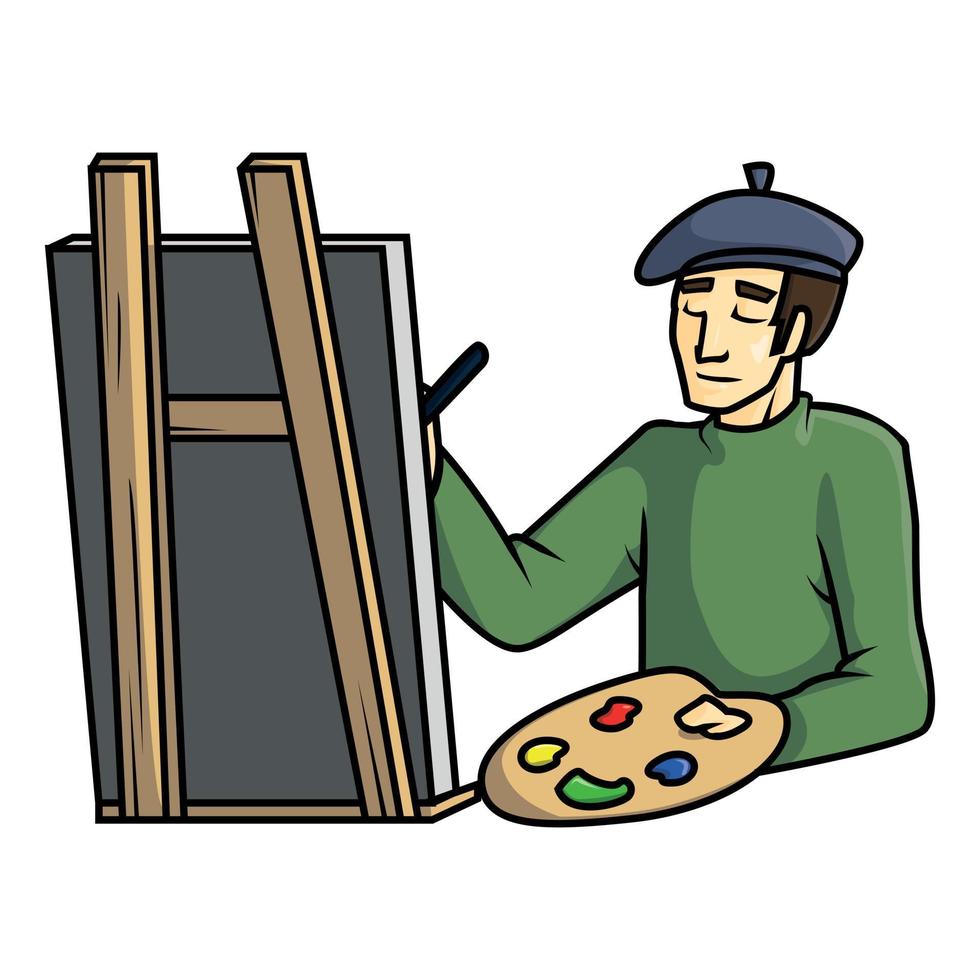 Painting Artist Vector Illustration