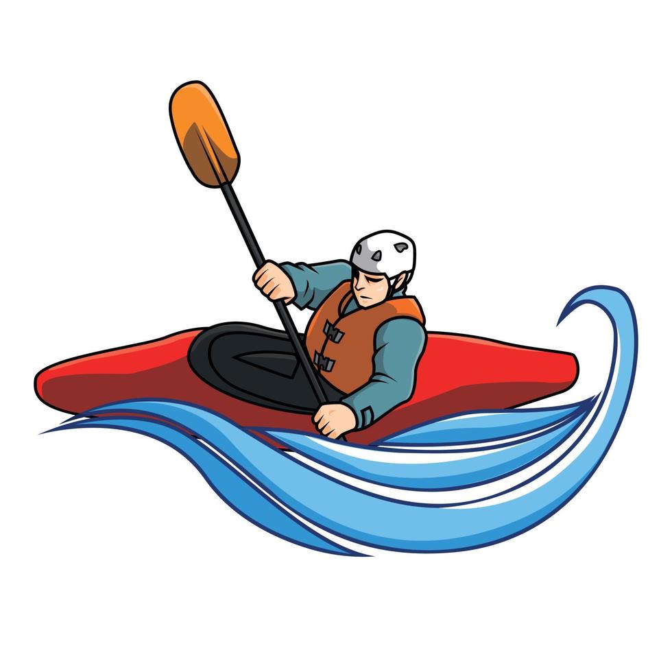 diseño de ilustración de vector de kayak