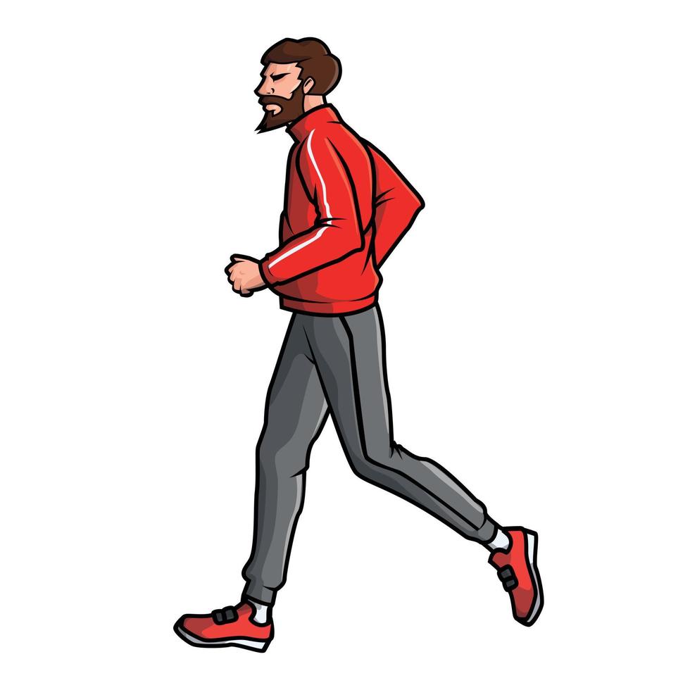 Jogging Man Vector Illustration