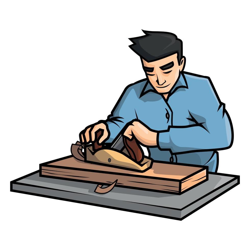 Ilustración de vector de trabajador de madera