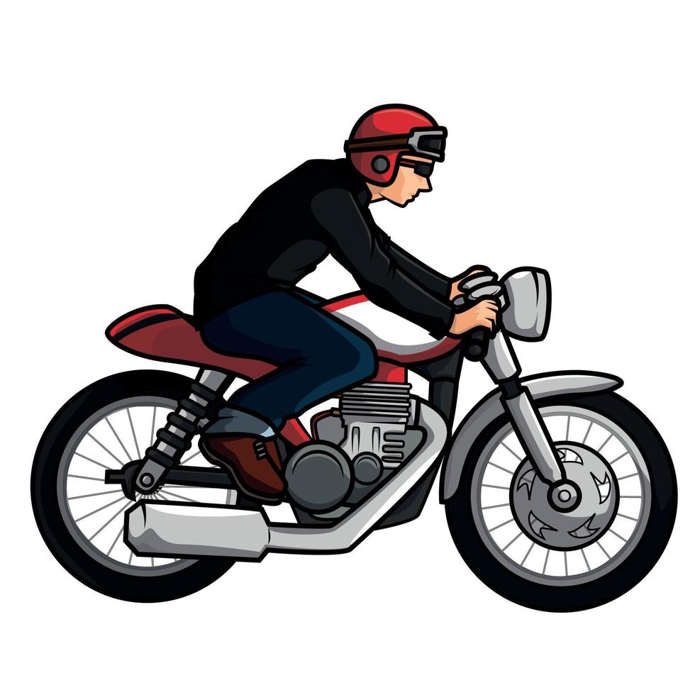 diseño de ilustración de motocicleta vieja vector