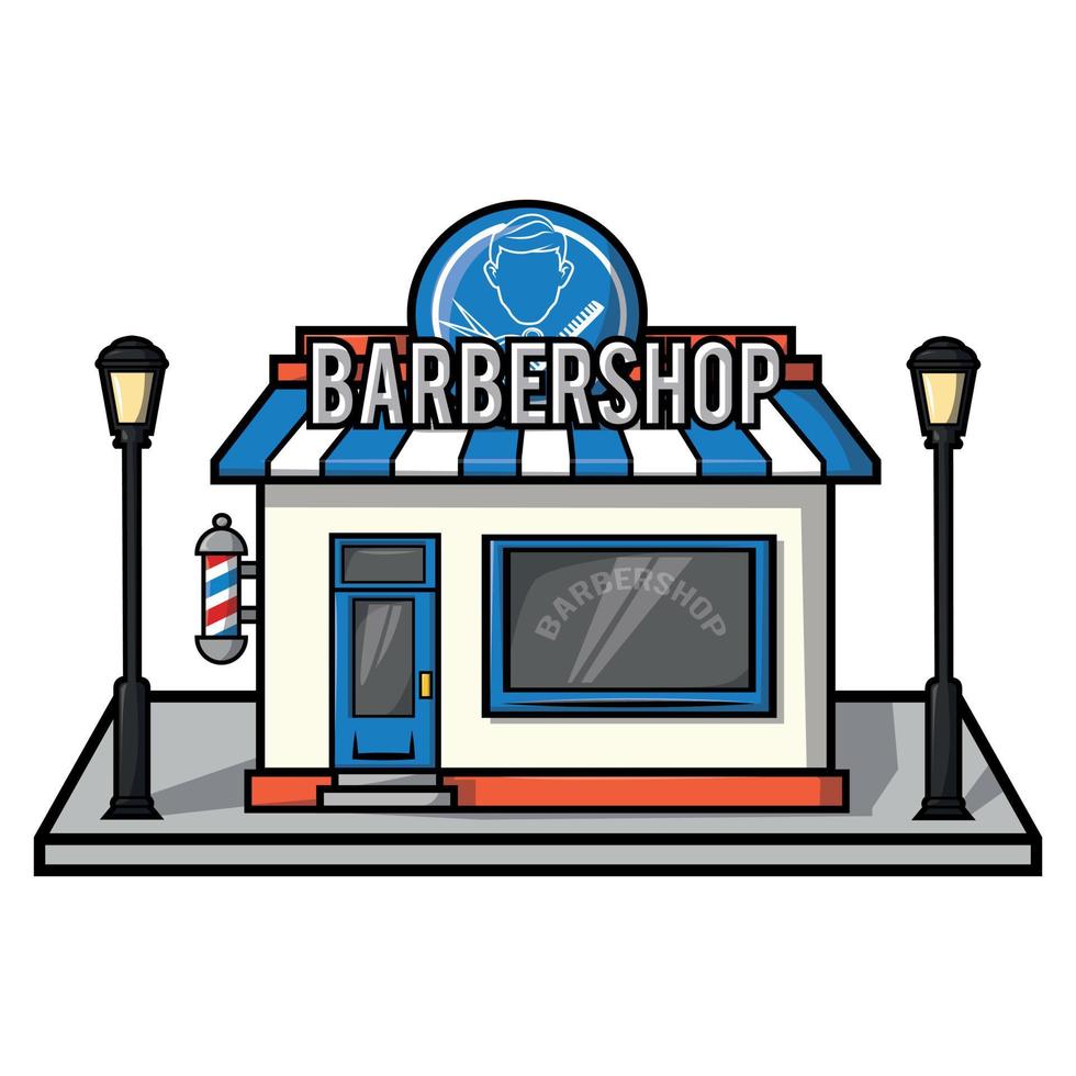 diseño de ilustración de edificio de barbería vector