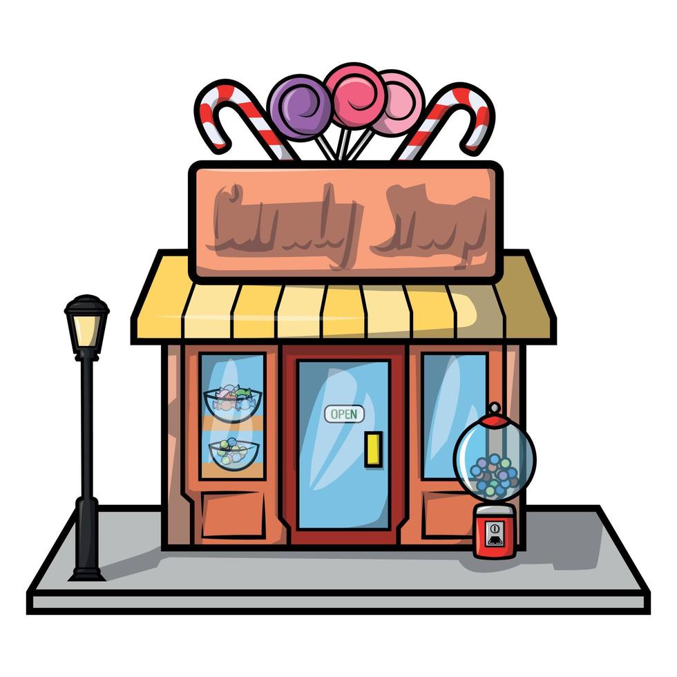 diseño de ilustración de tienda de dulces vector